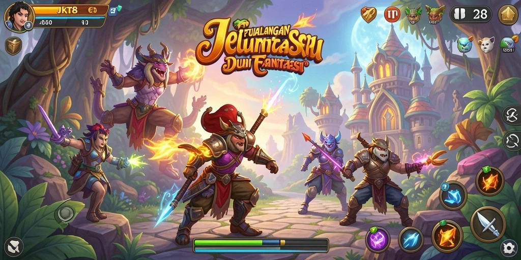 Tampilan gameplay JKT8 yang penuh aksi dan petualangan.