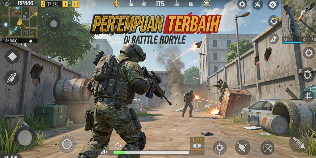 Screenshot menunjukkan aksi menegangkan dalam gameplay Battle Royale.
