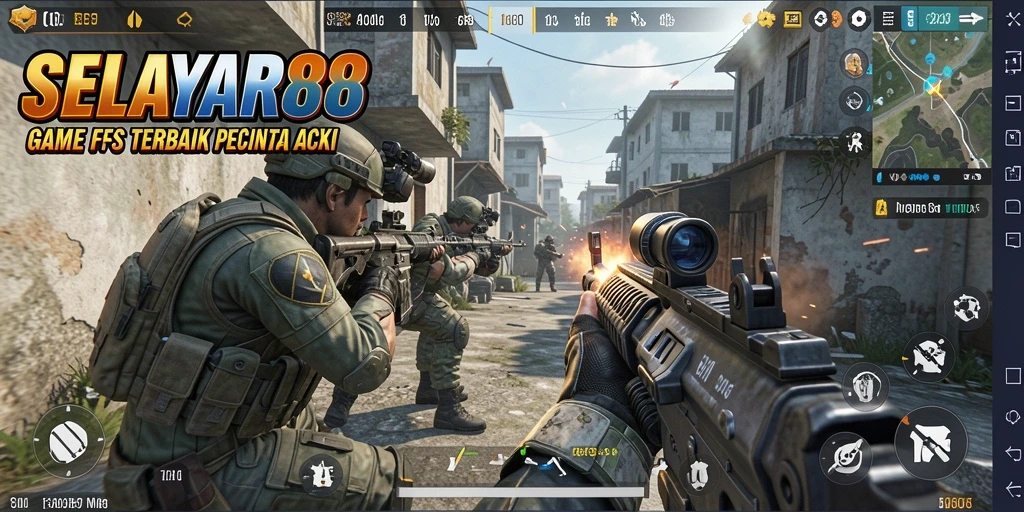 Tampilan aksi mendebarkan dari gameplay <strong>SELAYAR88</strong> dalam situasi pertempuran intens.