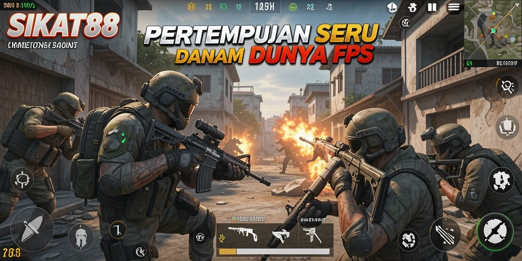 Screenshot utama SIKAT88 menampilkan aksi tembak-menembak yang mendebarkan.